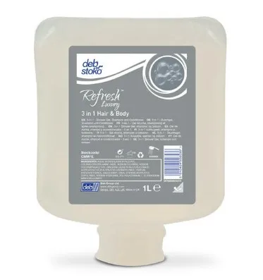 Deb vulling douche hair and body zeep luxury 4 x 2 liter foam refresh  1 liter vulling