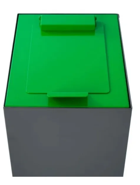 Top met klepdeksel voor modulaire afvalscheidingsunit 60 liter, V-Part - groen