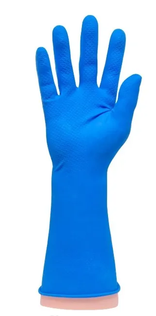 Huishoudhandschoen latex blauw maat M