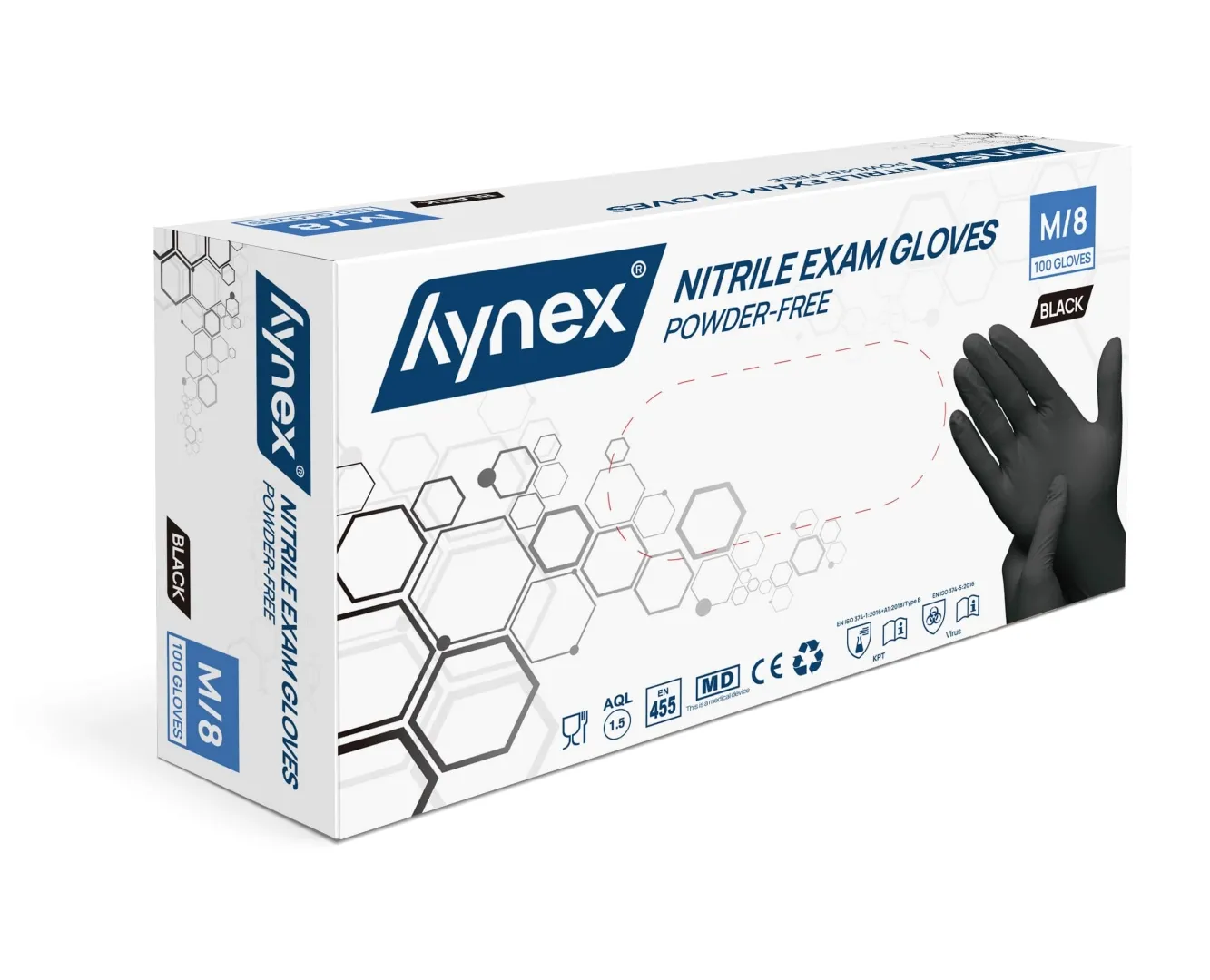 Handschoen hynex zwart nitril