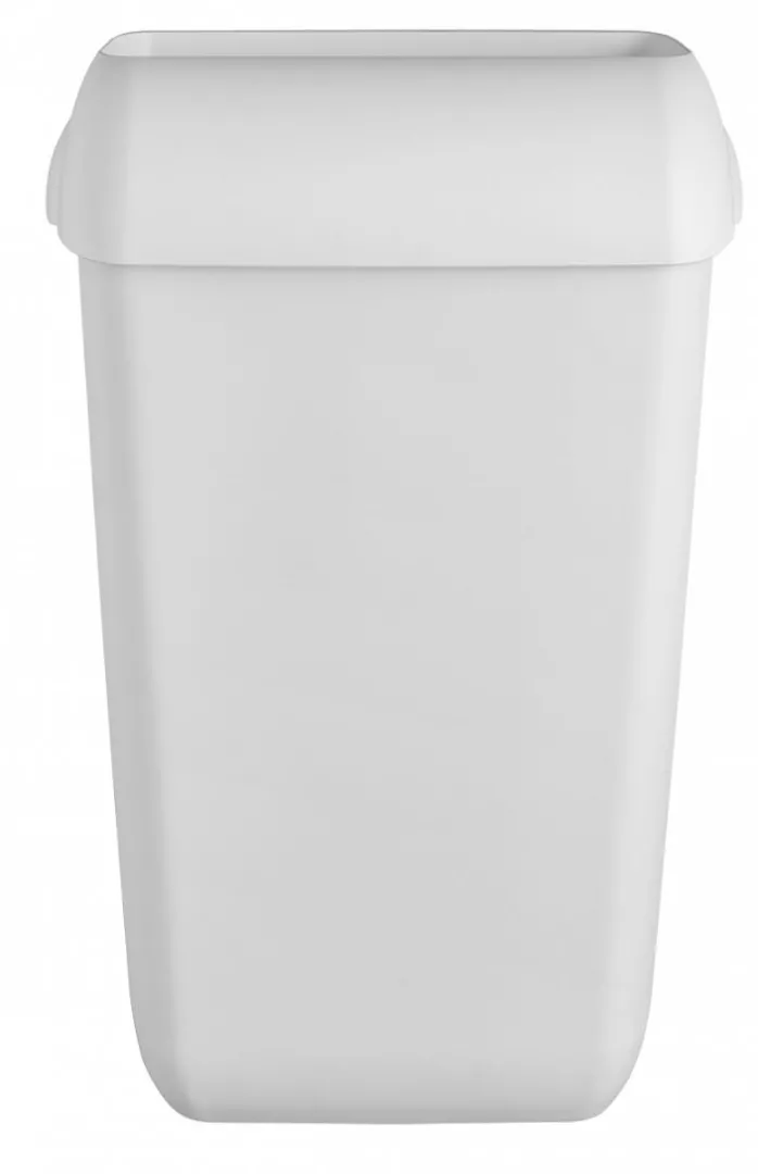Afvalbak 43 liter Quartz wit met open inworpklep en muurbevestiging