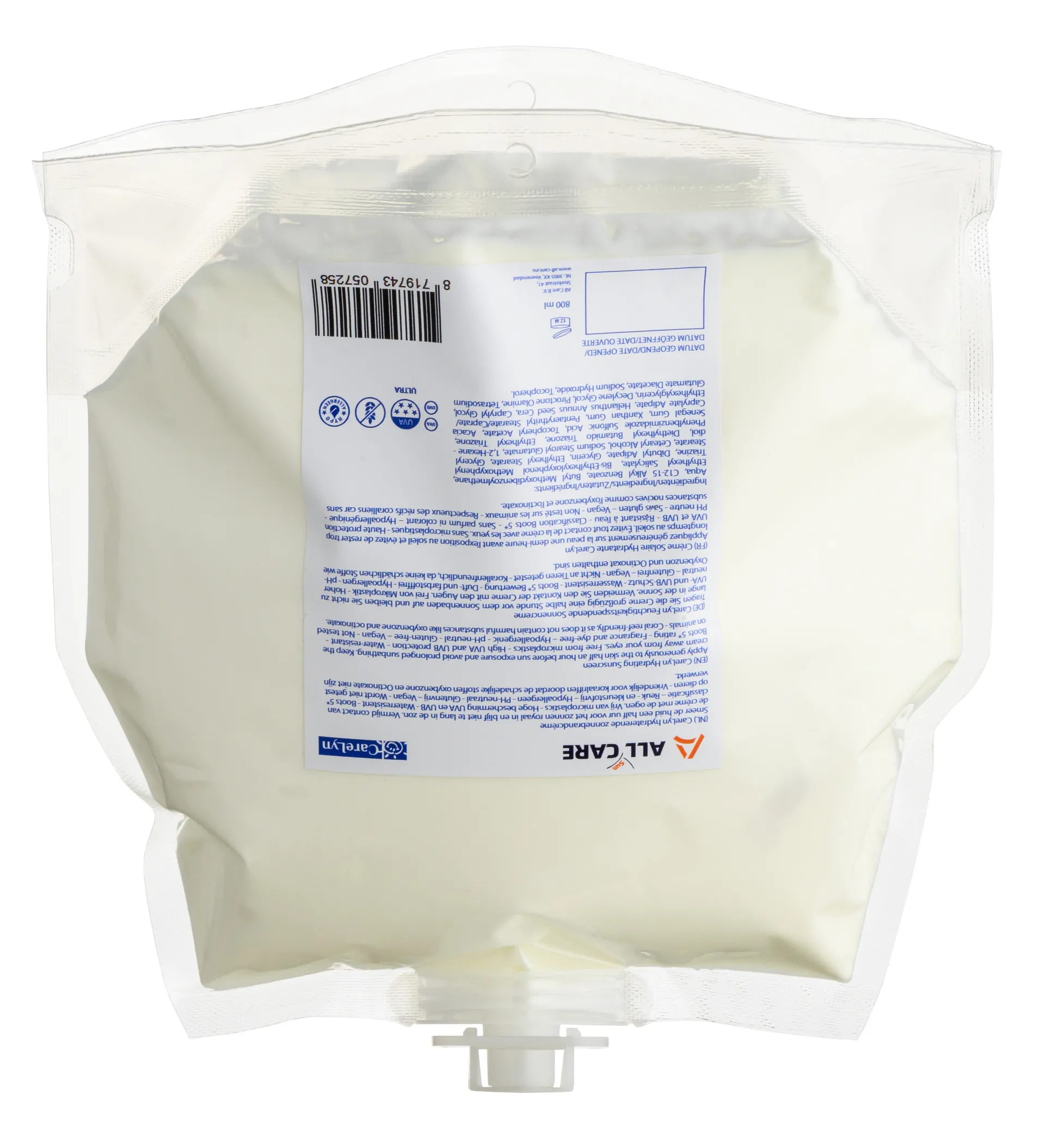 Zonnebrandcreme spf30 pouch, 800 ml