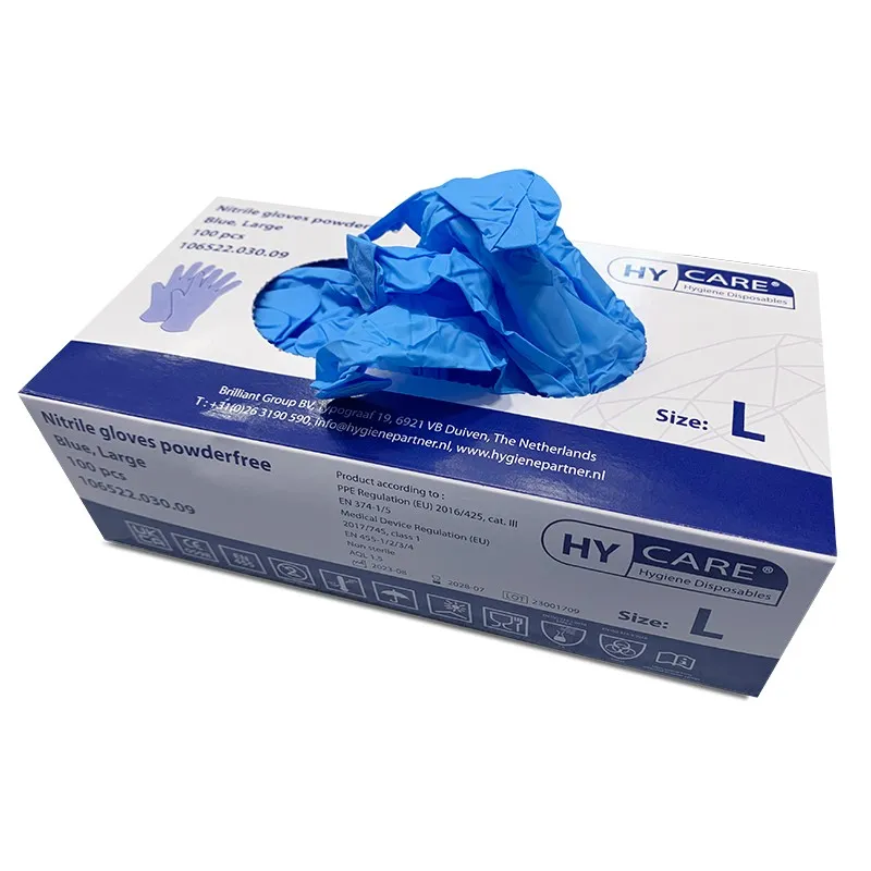 Handschoen Nitril Ongepoederd Blauw